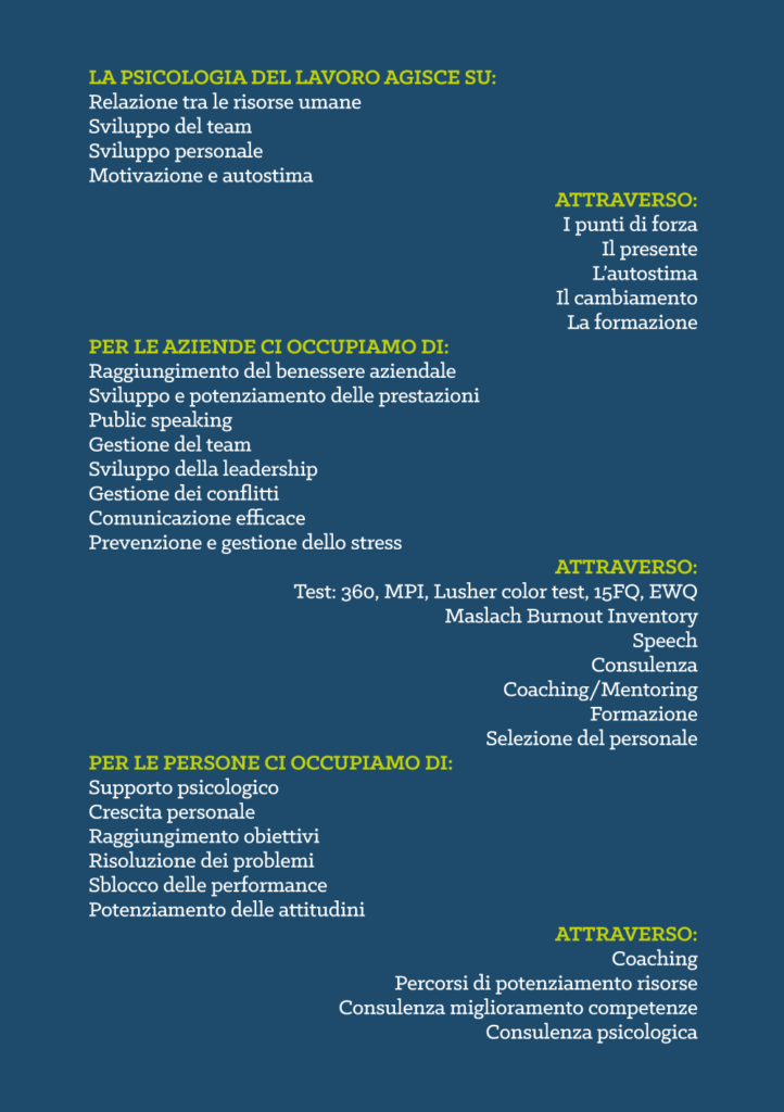 Psicologia aziendale - Dott. Andrea Tosatto - Centro Medico Galilei